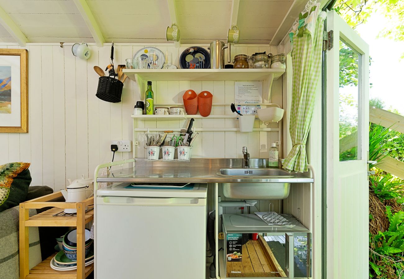 Houten huisje in Solva - The Woodland Shepherd's Hut