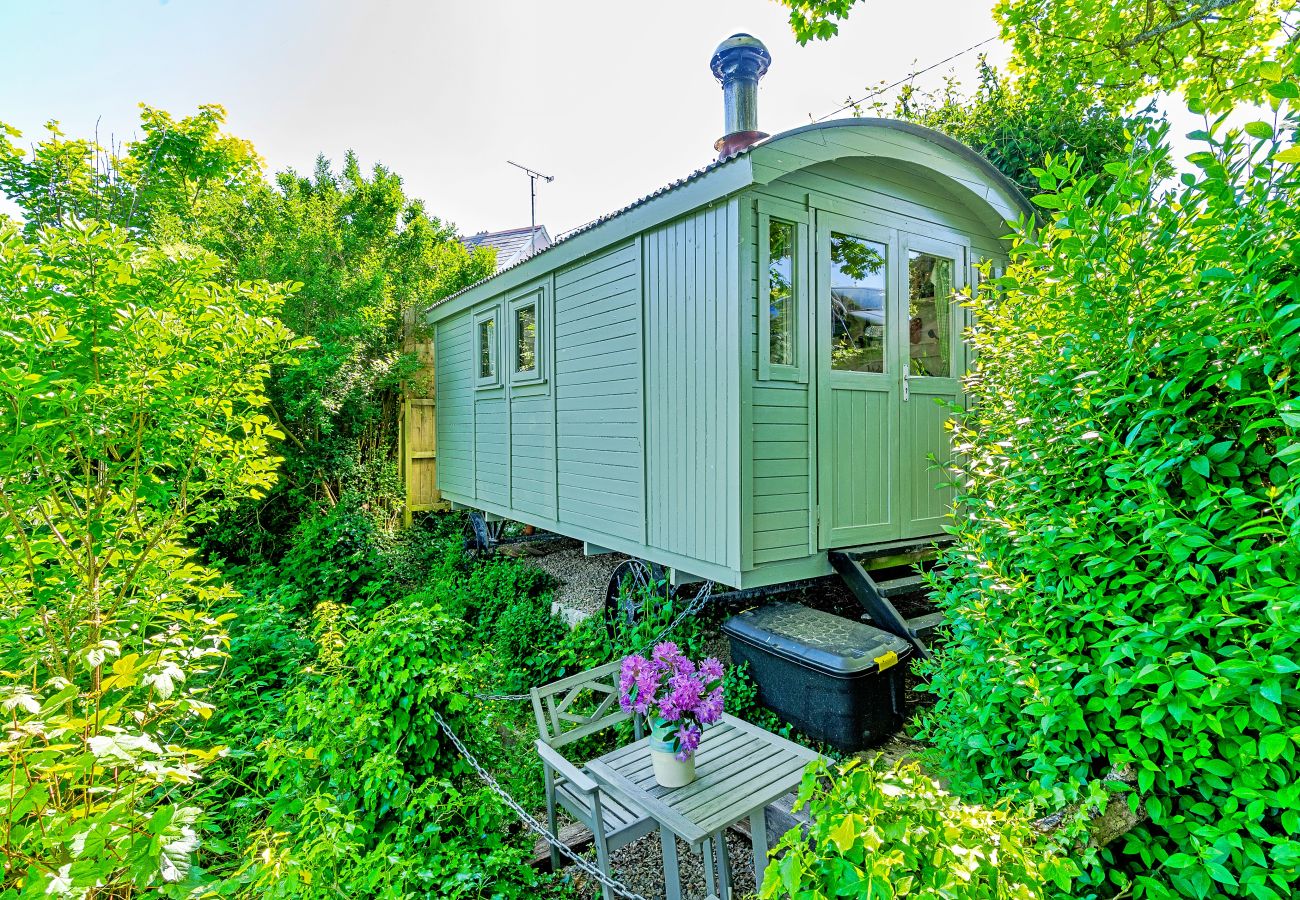 Houten huisje in Solva - The Woodland Shepherd's Hut